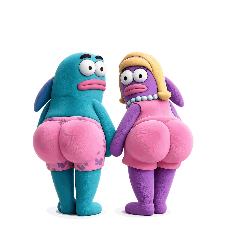 Two colorful Leimu Squishy characters featured as a collectible duo