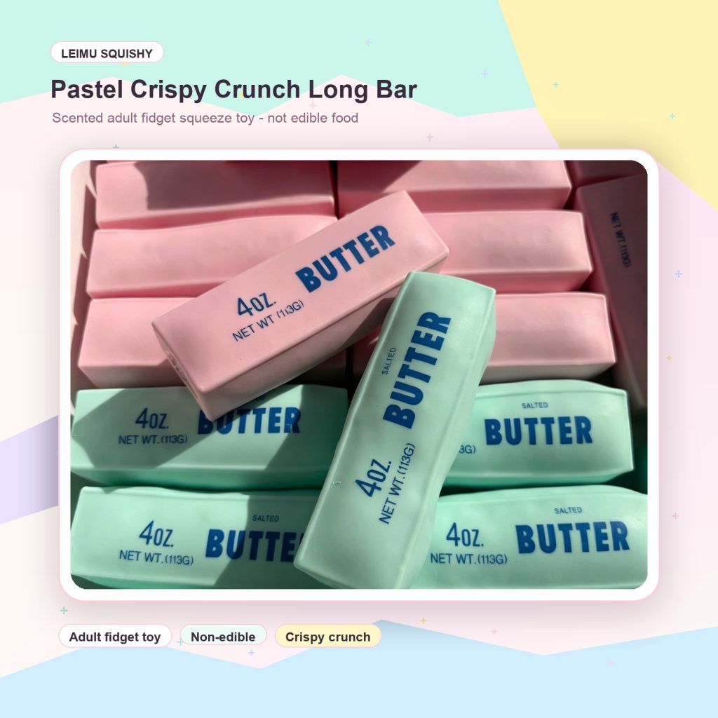 Pastel Crispy Crunch Long Bar Squishy, Scented Adult Stress Relief Fidget Toy, Non Edible Squeeze Toy product image