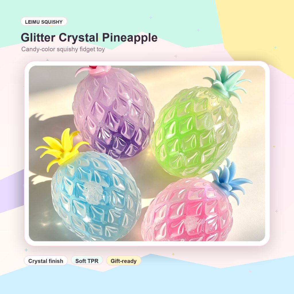 Glitter Crystal Pineapple Squishy Stress Relief Fidget Toy product image