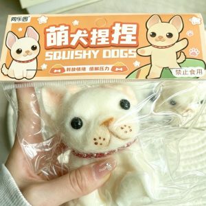 Flocked French Bulldog Squishy Stress Toy
