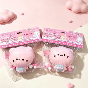Heart Pillow Kitten Fluid Squishy Stress Relief Toy
