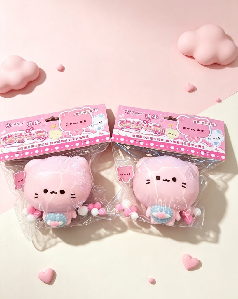 Heart Pillow Kitten Fluid Squishy Stress Relief Toy product image